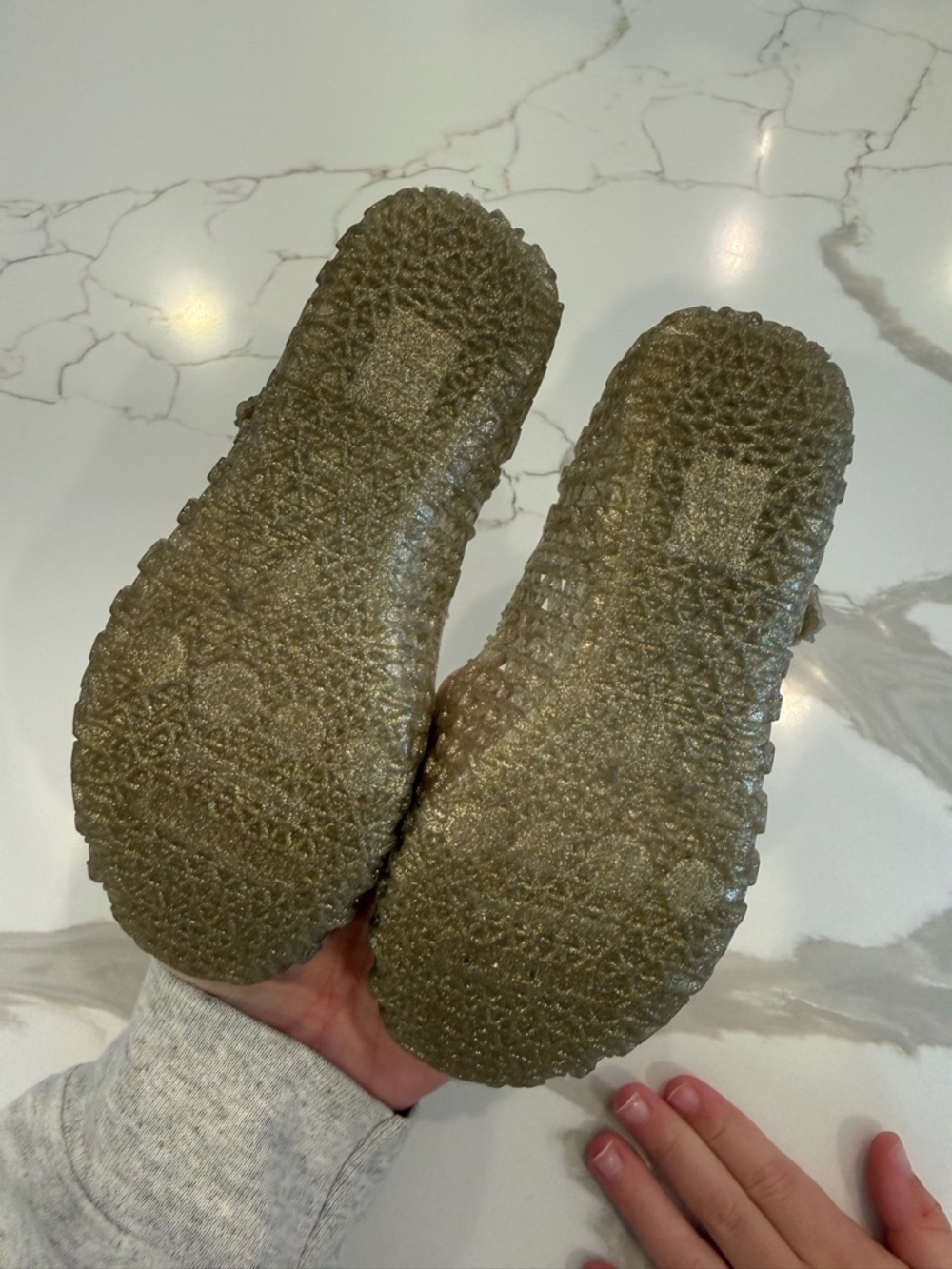 Mini Melissa|Campana Girls' Gold Glitter ballerina Shoes - Picture 3 of 3
